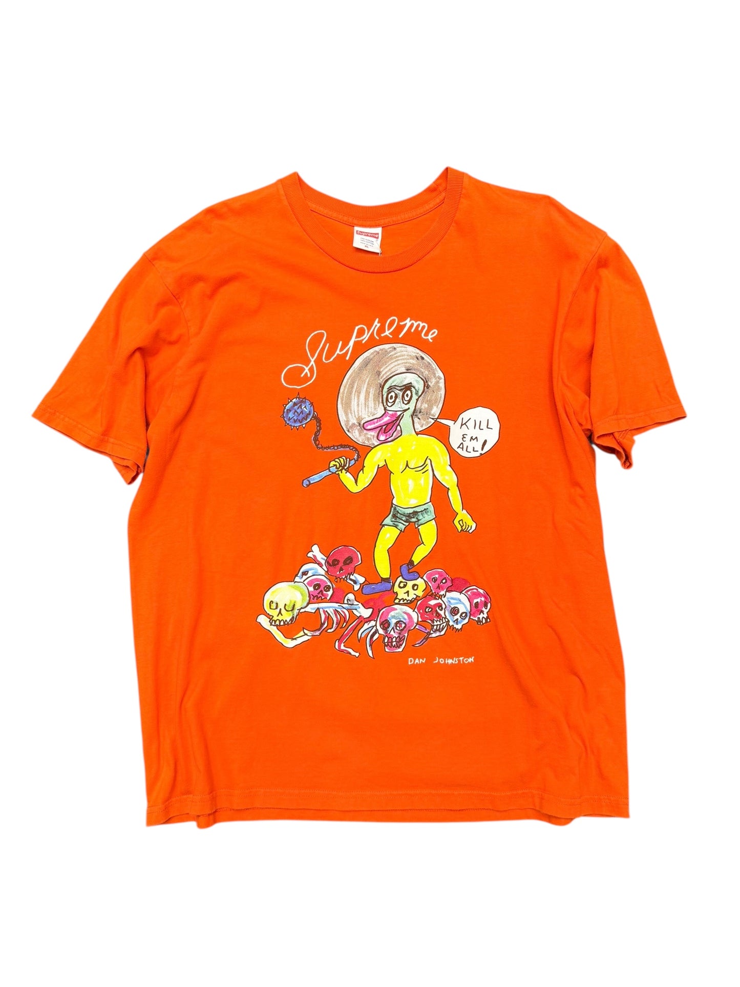 Supreme Daniel Johnston Kill Em All Tee Orange Pre-Owned size XL