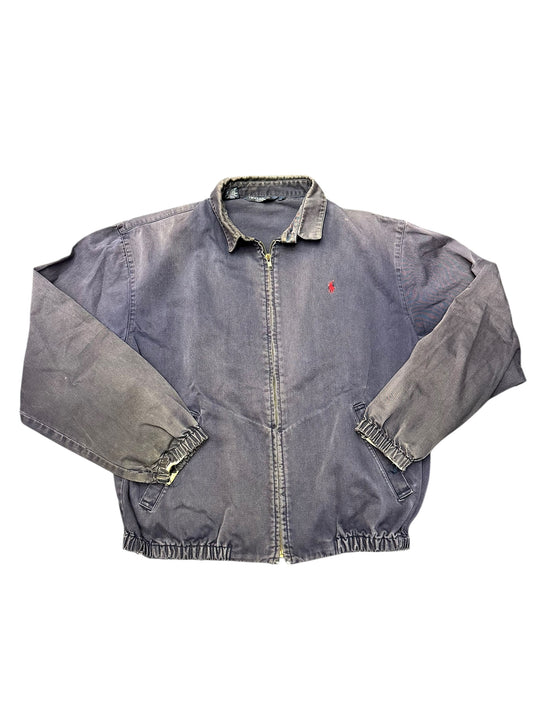 Vintage Polo Ralph Lauren Distressed Navy Zip Up Jacket Size L