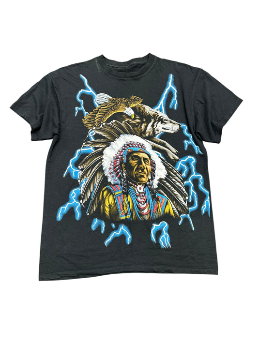 Vintage American Thunder Native Graphic Tee Size L