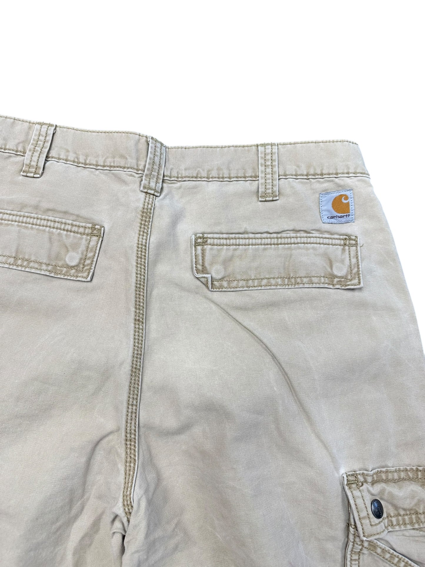 Carhartt Relaxed Fit Light Khaki Cargo Baggy Pants Size 34 x 32