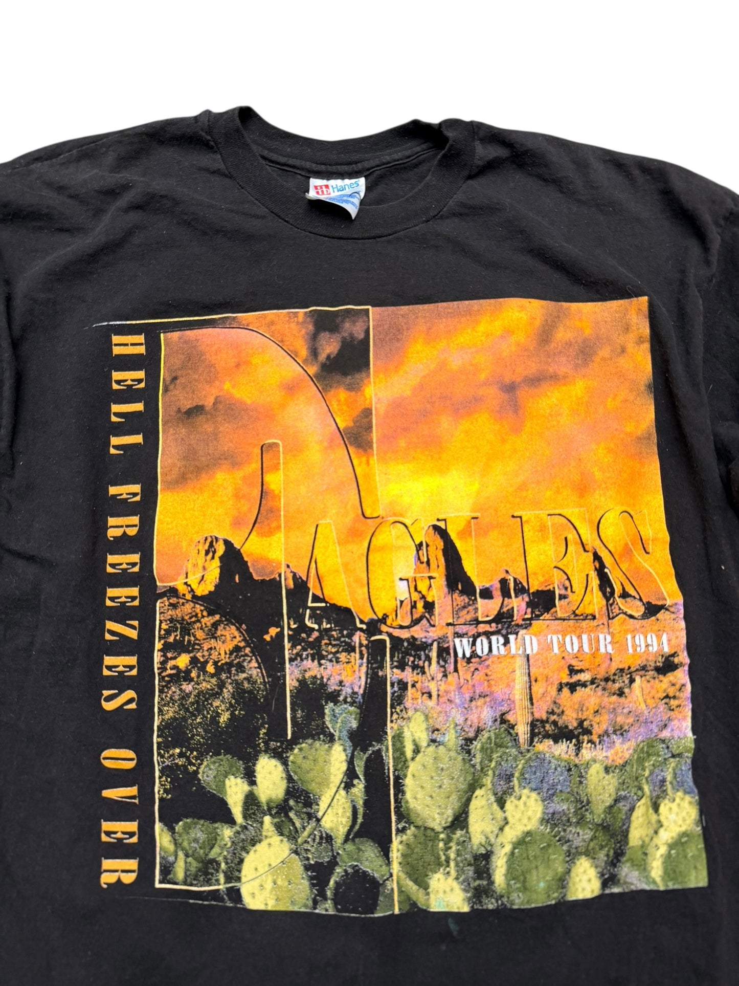 Vintage 1994 Eagles Hell Freezes Over Tour Tee Black size L/XL