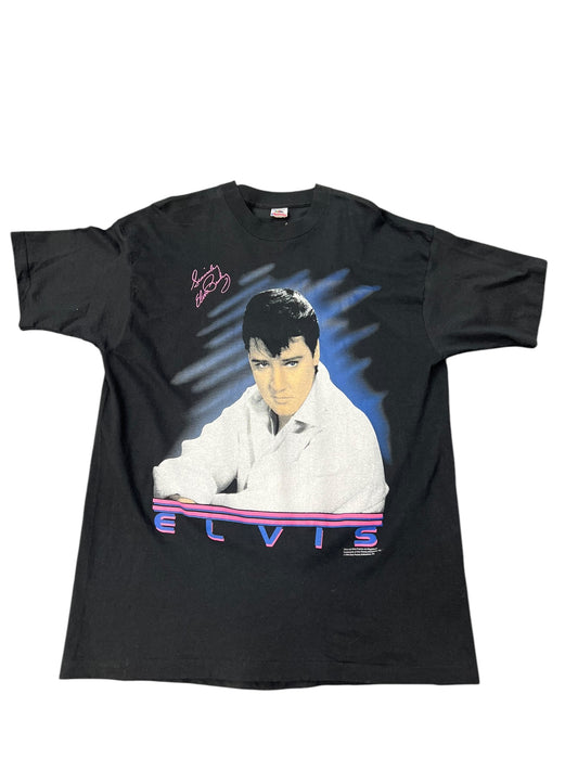 Vintage 1994 Elvis Presley Pastel Portrait Black Tee Size XXL