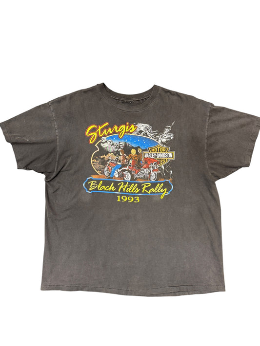 Vintage Harley Davidson Sturgis 1993 Mount Rushmore Tee Size XXL