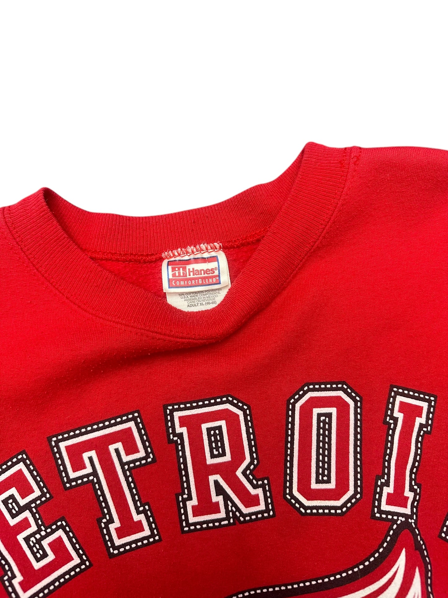 Vintage Detroit Red Wings Red Hanes Crewneck Size XL