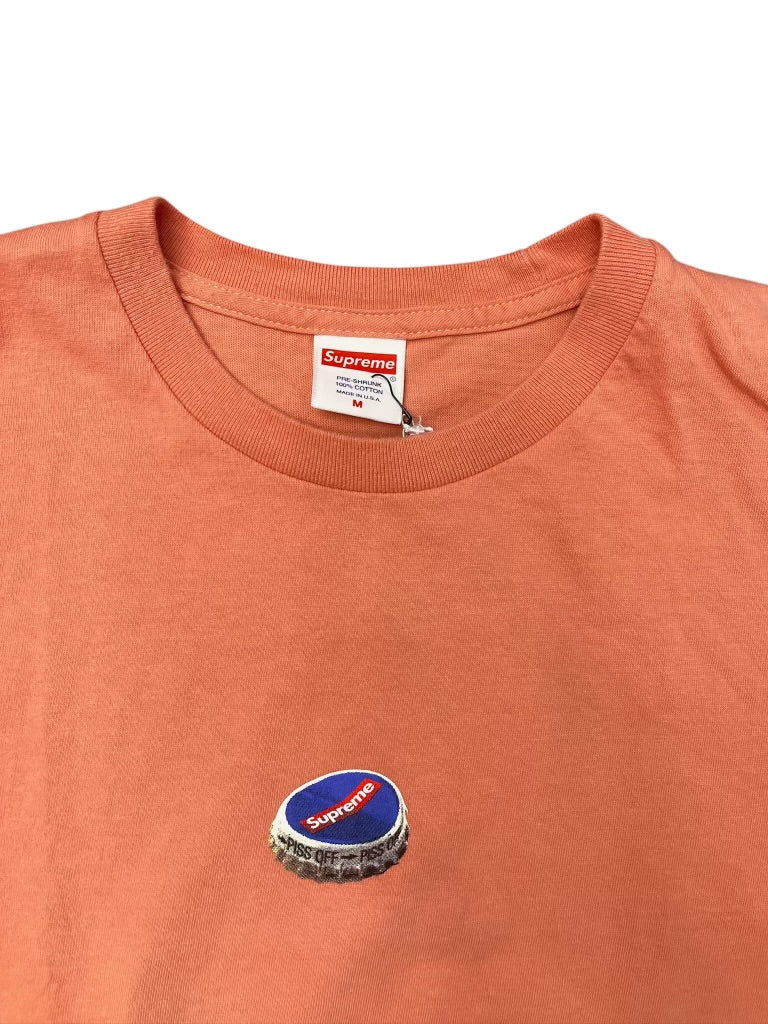 SUPREME FW18 Peach Colorway Bottlecap 'PISS OFF' Graphic Size M