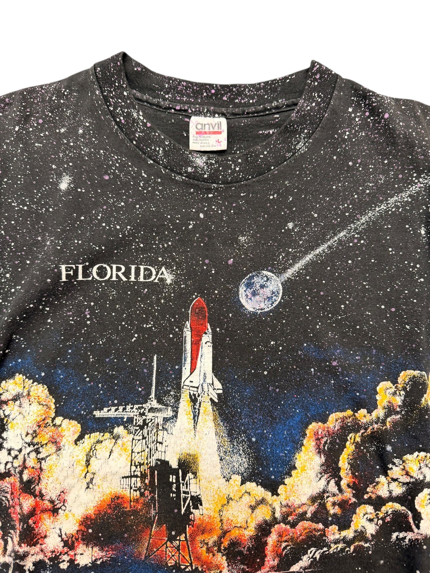 Vintage Kennedy Space Center Rocket AOP Tee Size Large
