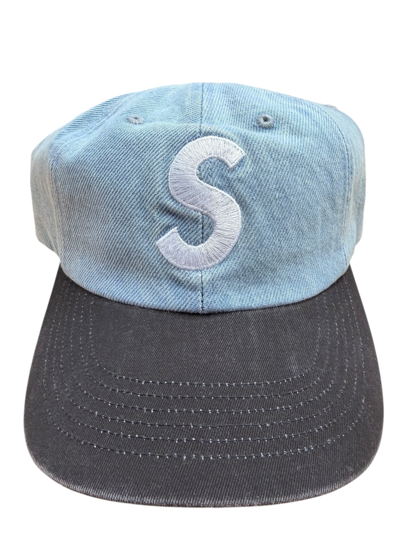 Supreme Pigment Coated 2-Tone S Logo 6-Panel Denim