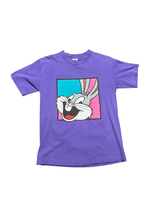 vintage 1991 Looney Tunes // Six Flags Bugs Bunny pastel color-way portrait graphic print Size S