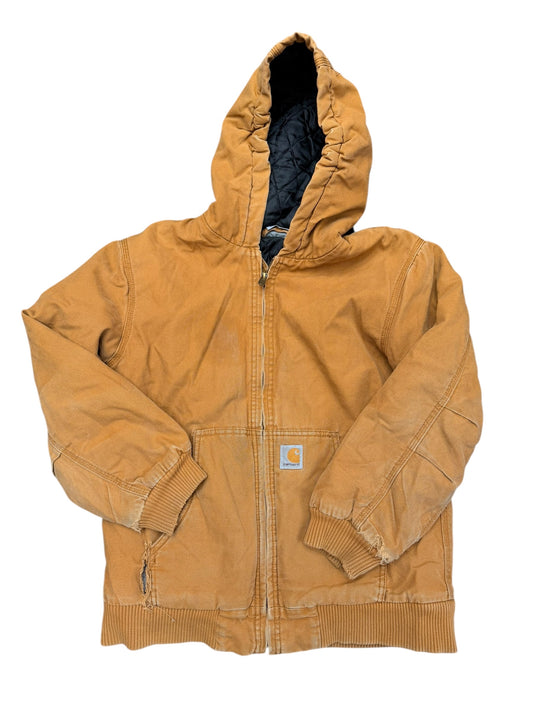 Carhartt Khaki Canvas Hooded Jacket Size Small