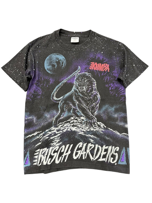 Vintage 90s Busch Gardens Kumba AOP Graphic Print Tee Size M