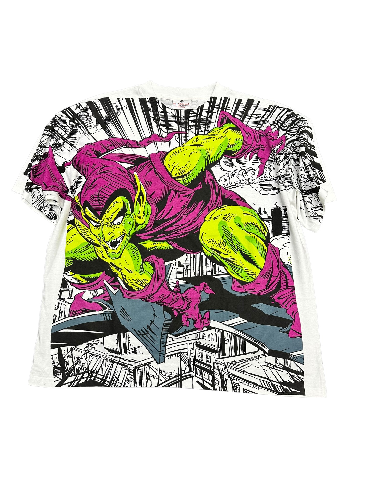 Modern Green Goblin Spiderman Mega Print Graphic Tee Size XXL