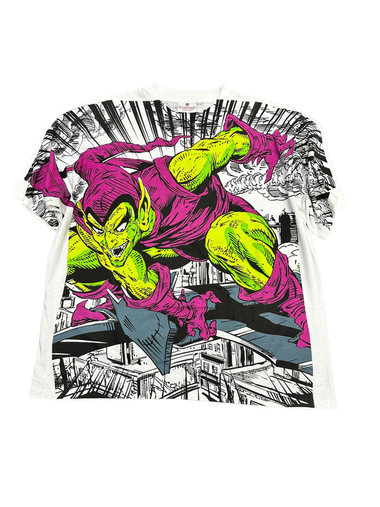 Modern Green Goblin Spiderman Mega Print Graphic Tee Size XXL
