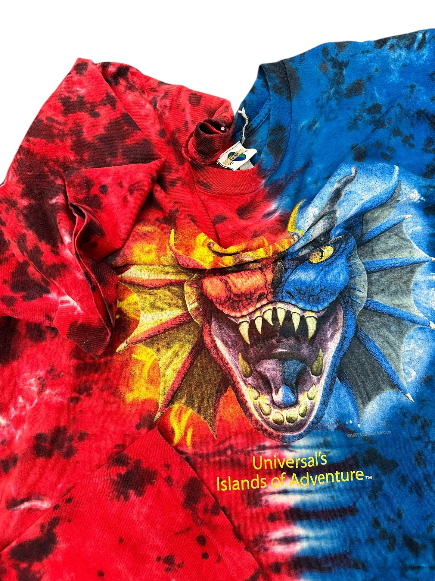 Vintage Universal Dueling Dragons Ride Promo Tee Size XL