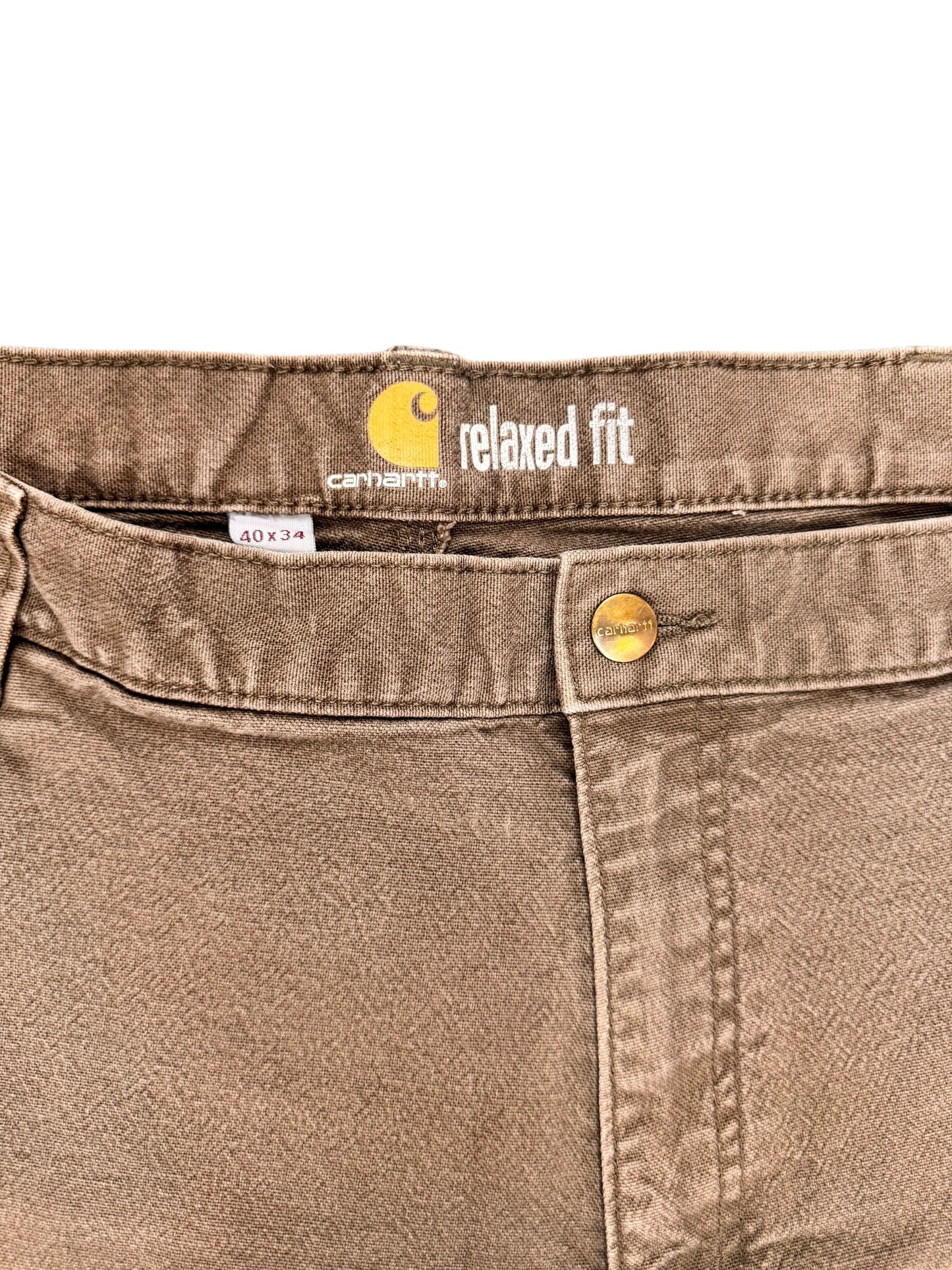 GREEN KHAKI CARHARTT PANTS 40x34
