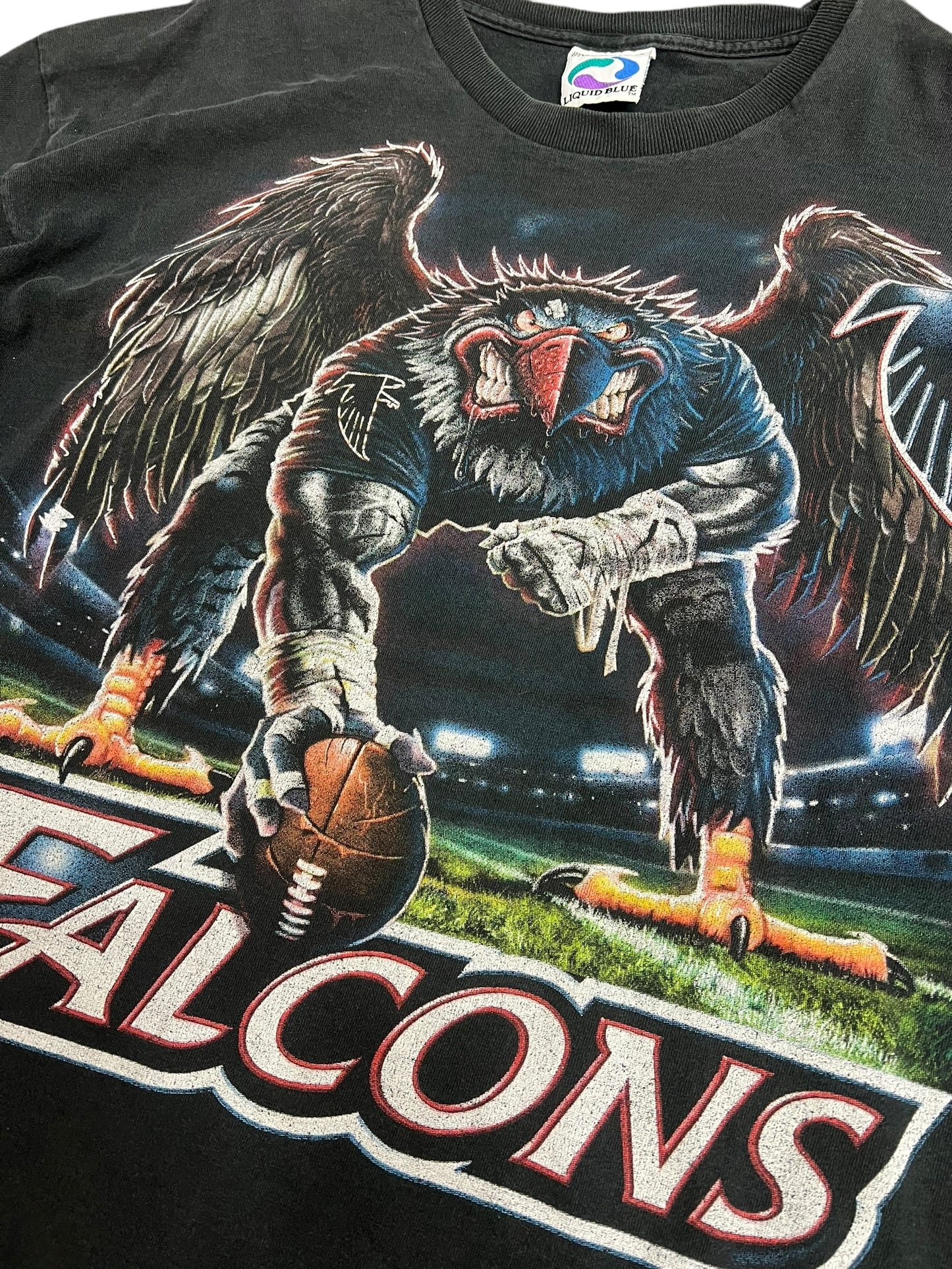 Vintage Atlanta Falcons Liquid Blue Faded Tee Size XL
