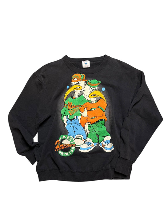 Vintage University of Miami Big Print Crewneck Size XL