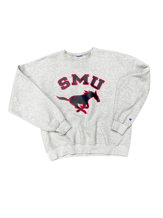 Vintage Champion SMU Mustangs Name/Logo Graphic Print Crewneck Size L