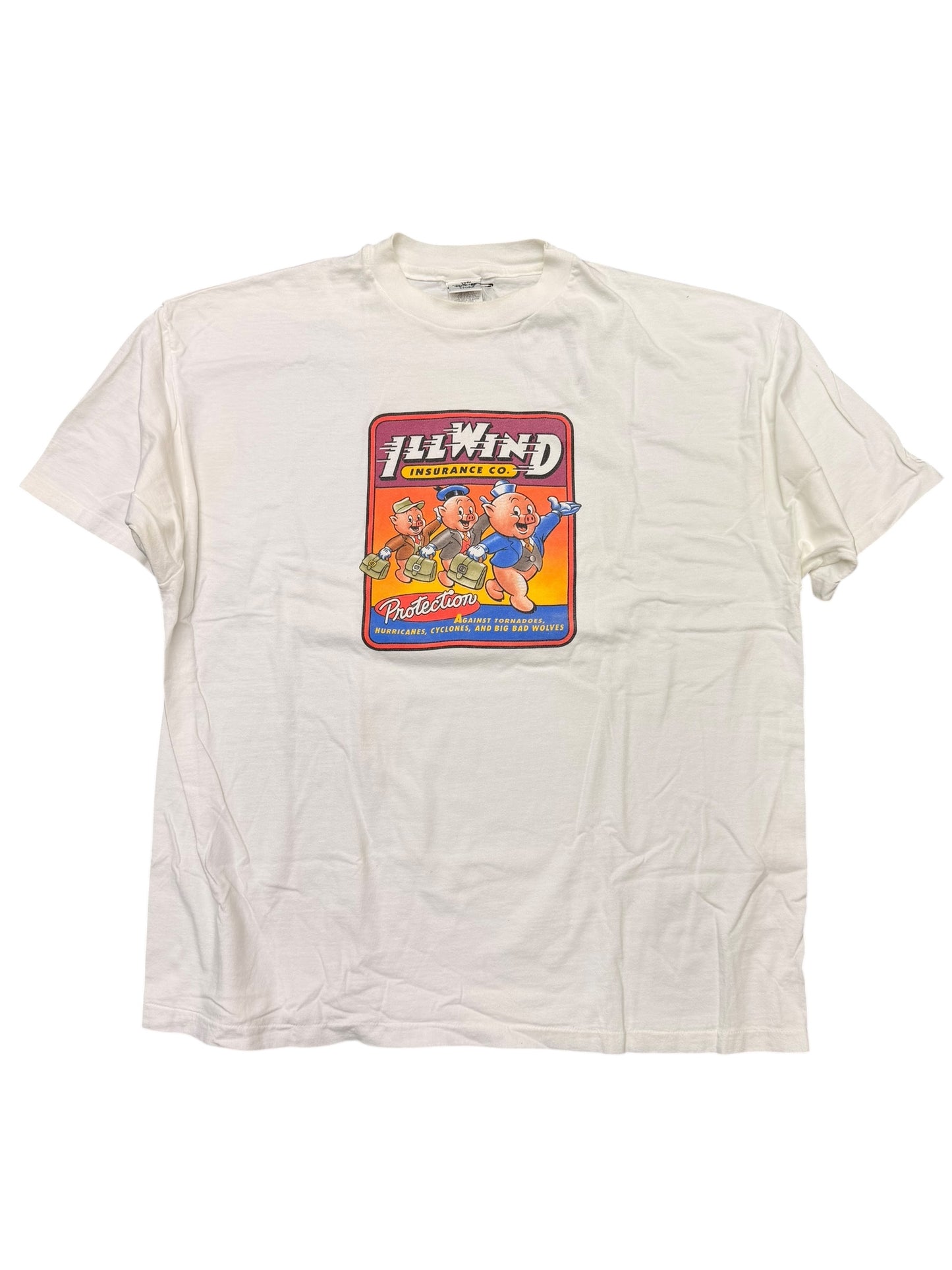 Vintage 90’s Disney Ill Wind Insurance White Graphic Tee size XXL