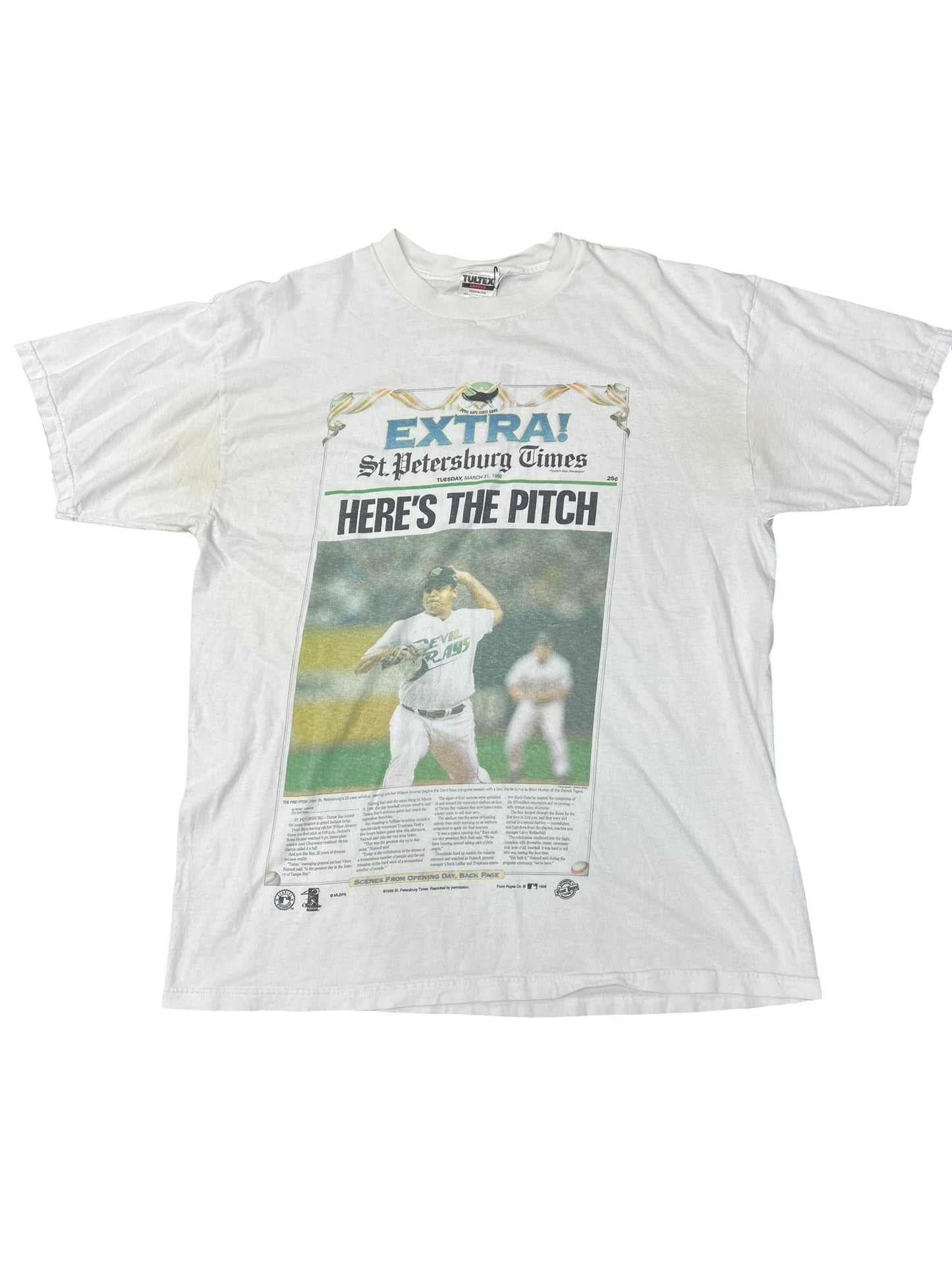 1998 Devil Rays St. Pete Times Tee Size XL