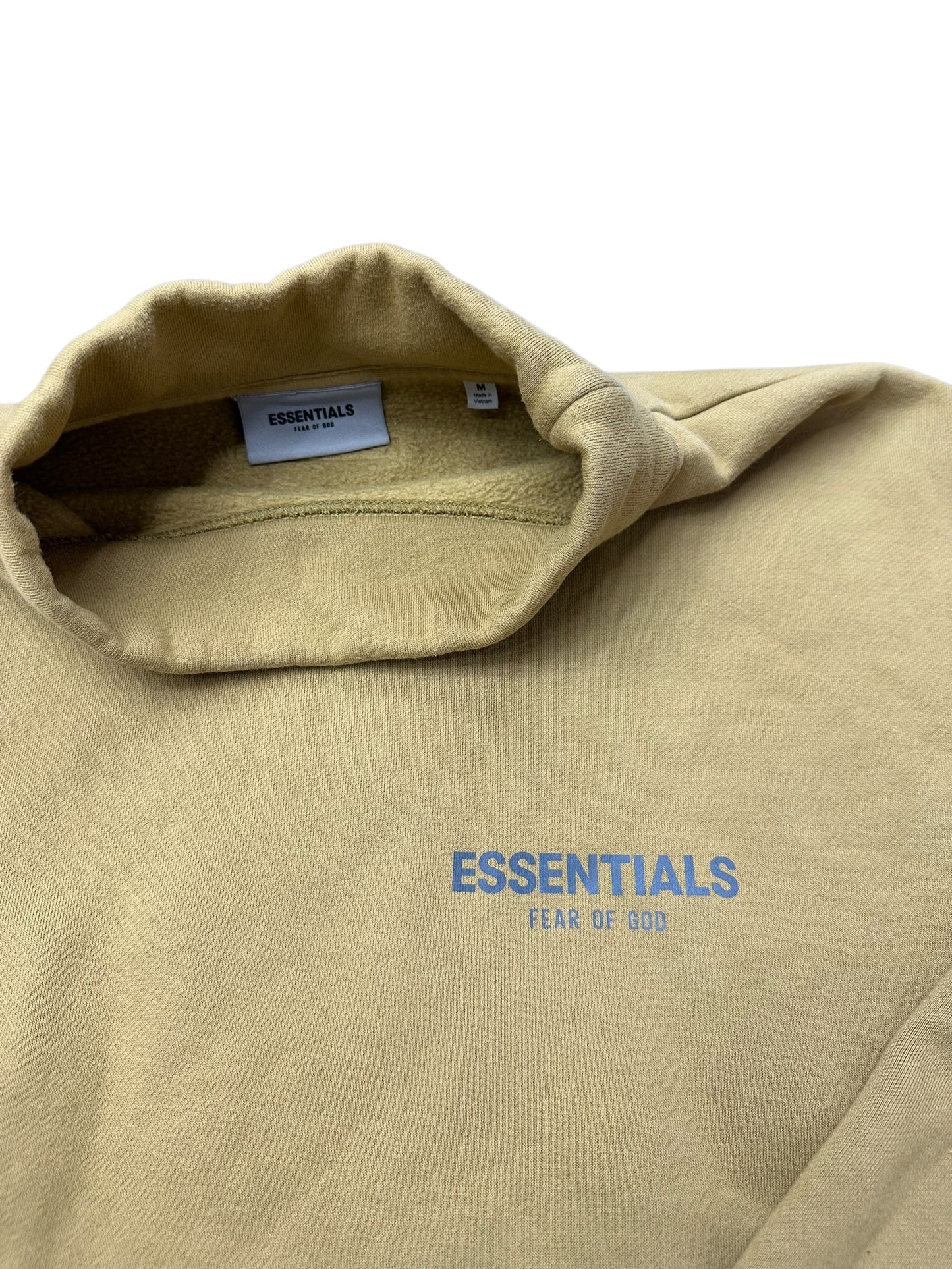 Essentials Khaki Mock Neck Pullover Size M