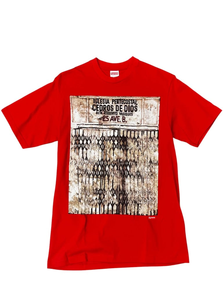 Supreme FW19 Martin Wong Iglesia Pentecostal Tee Red Size S