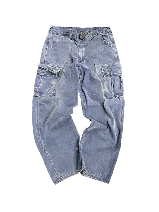 Carhartt Distressed Navy Cargo Pants Size 32 x 34