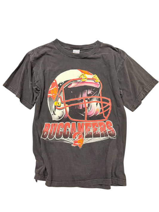 Vintage Buccaneers Creamsicle Black Helmet Tee Size Large