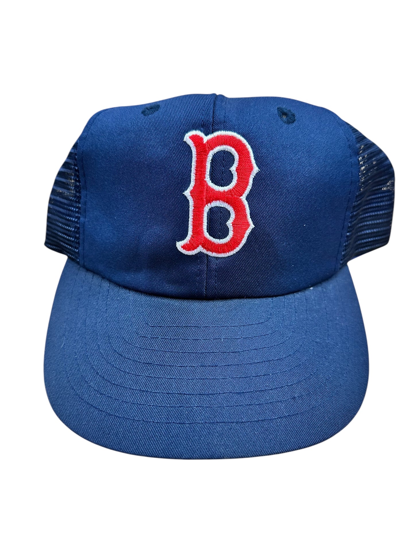 Vintage 90s MLB Boston Red Sox Embroidered Mesh Trucker Hat