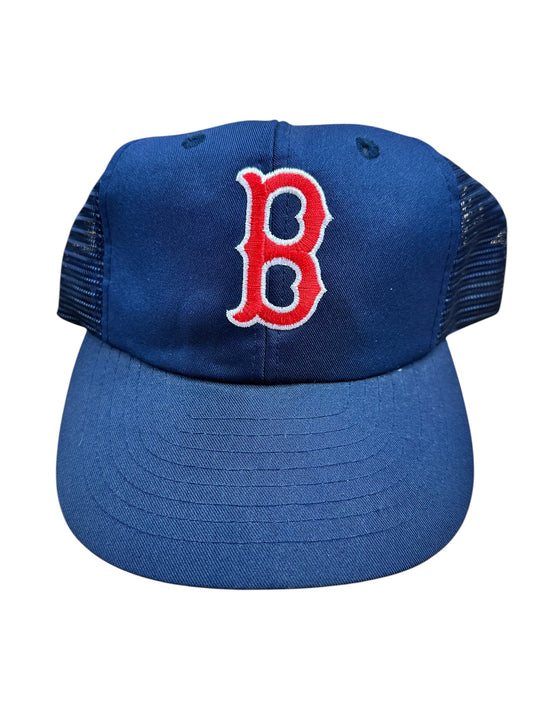 Vintage 90s MLB Boston Red Sox Embroidered Mesh Trucker Hat