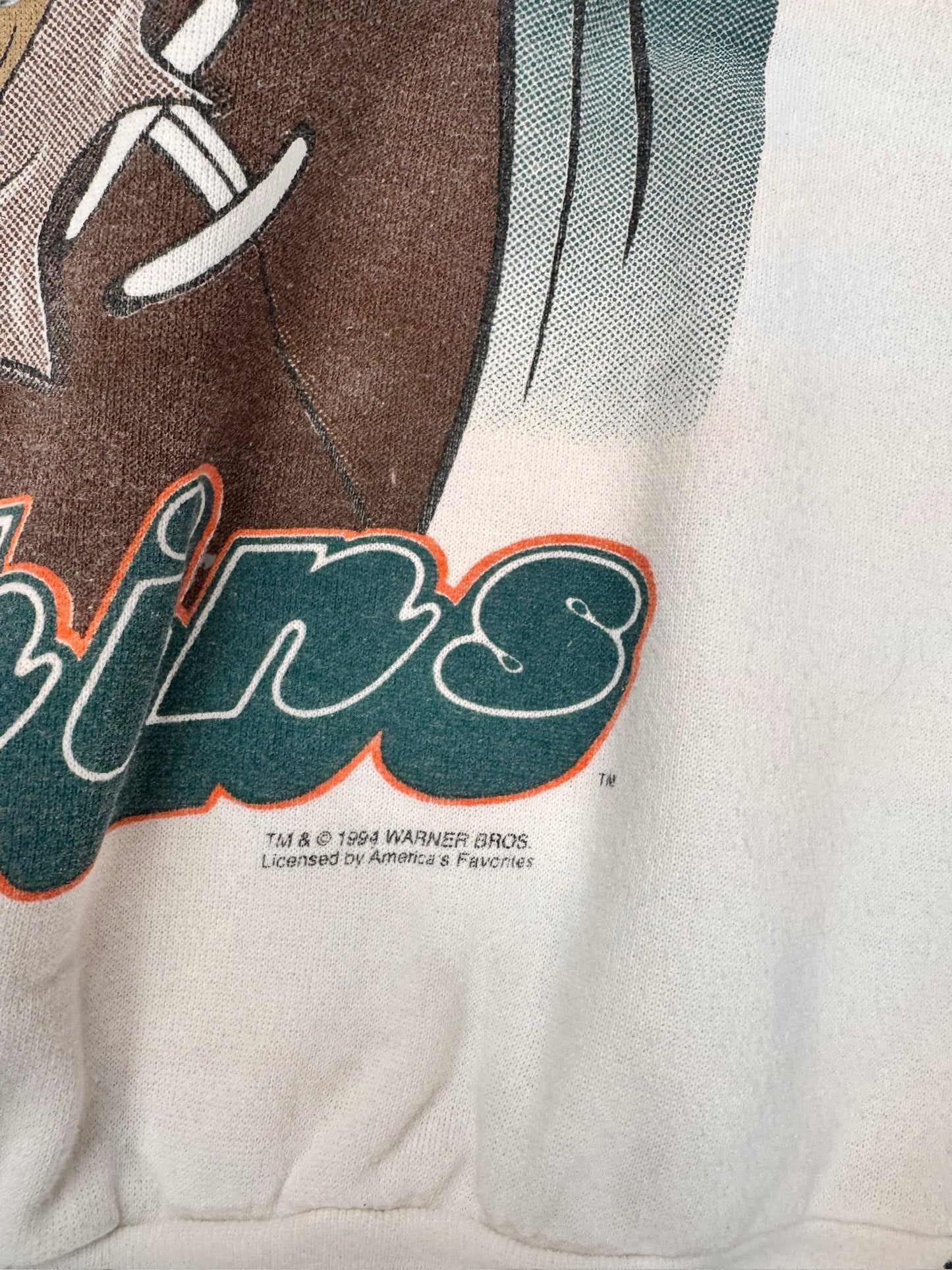 Vintage 90s Miami Dolphins Tasmanian Devil Crewneck Size L