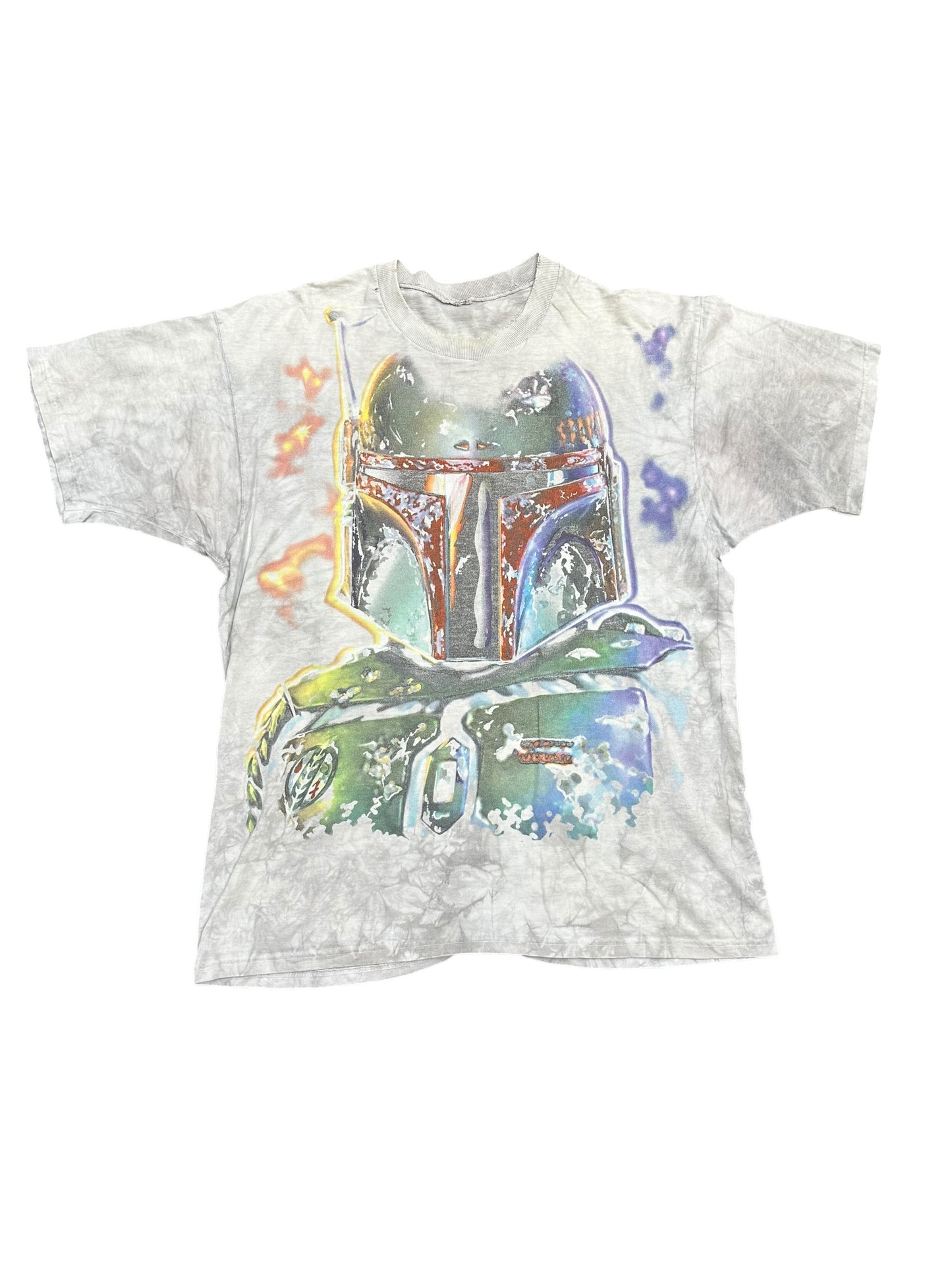 Vintage 90s Bubba Fett Liquid Blue Thrashed Promo Tee Size L