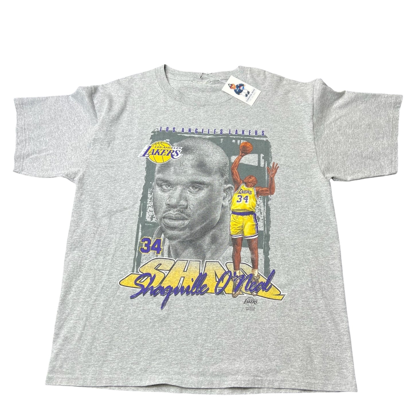 Vintage 90s Nutmeg LA Lakers Shaq name and player graphic tee XL