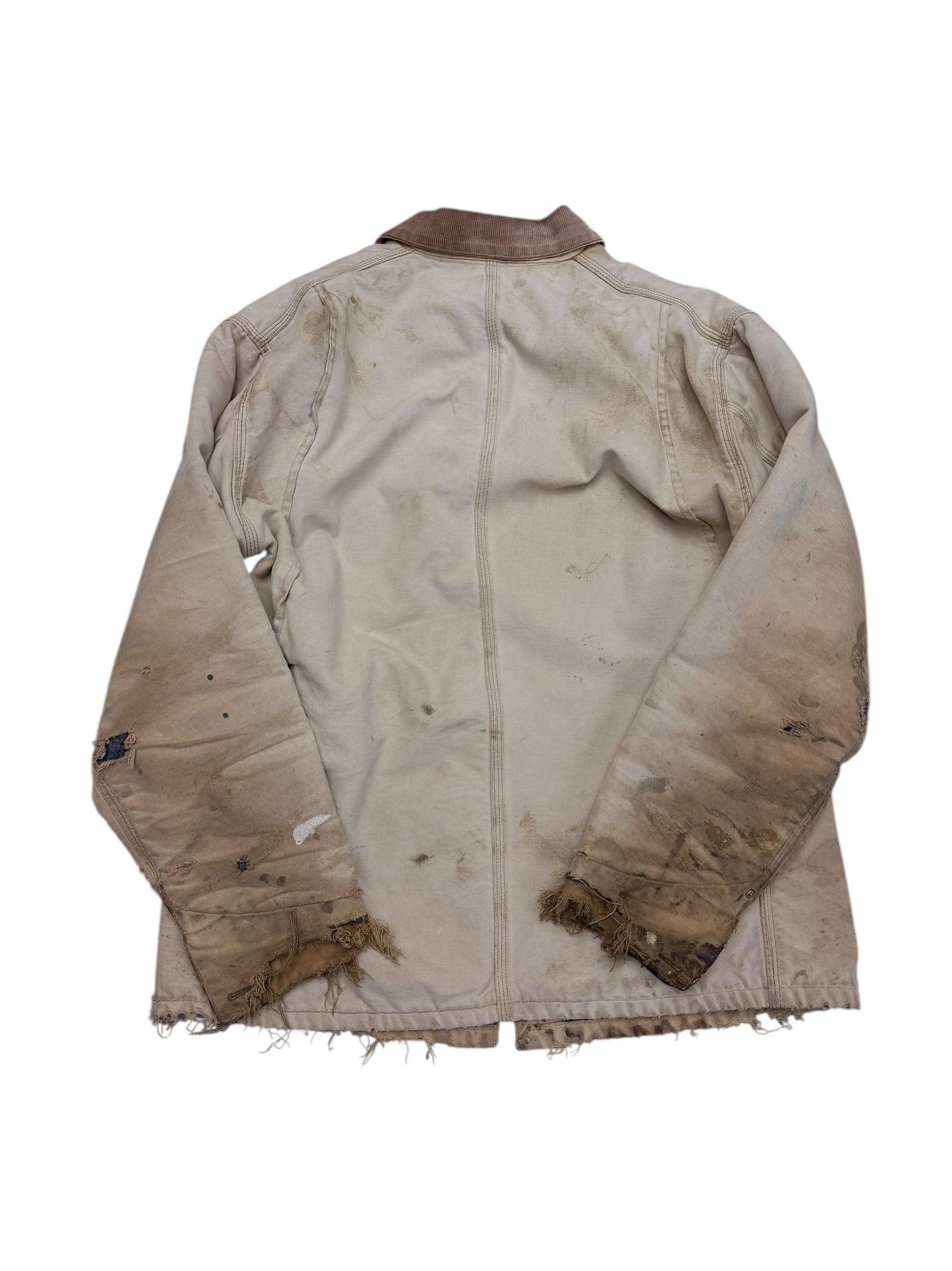 Carhartt Distressed Double Pocket Button Down Canvas Jacket Size L/XL