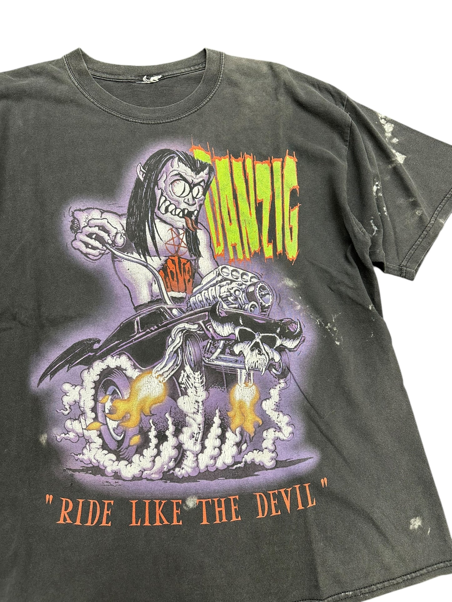 Danzig Run Like The Devil Thrashed Band Tee Size L