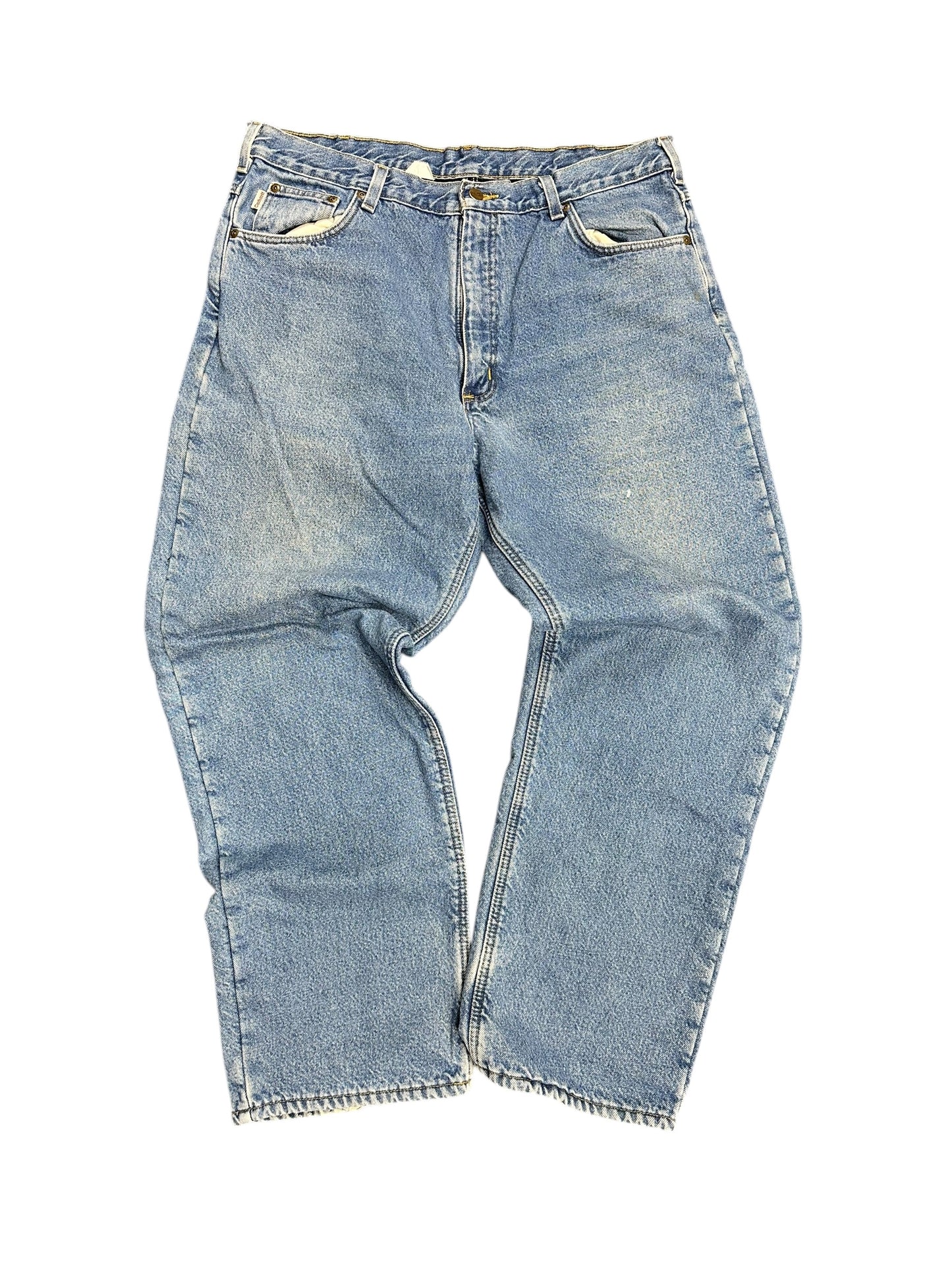 Carhartt Fleece Lined Light Denim Pants Size 38 x 32
