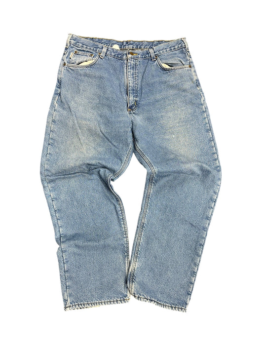 Carhartt Fleece Lined Light Denim Pants Size 38 x 32