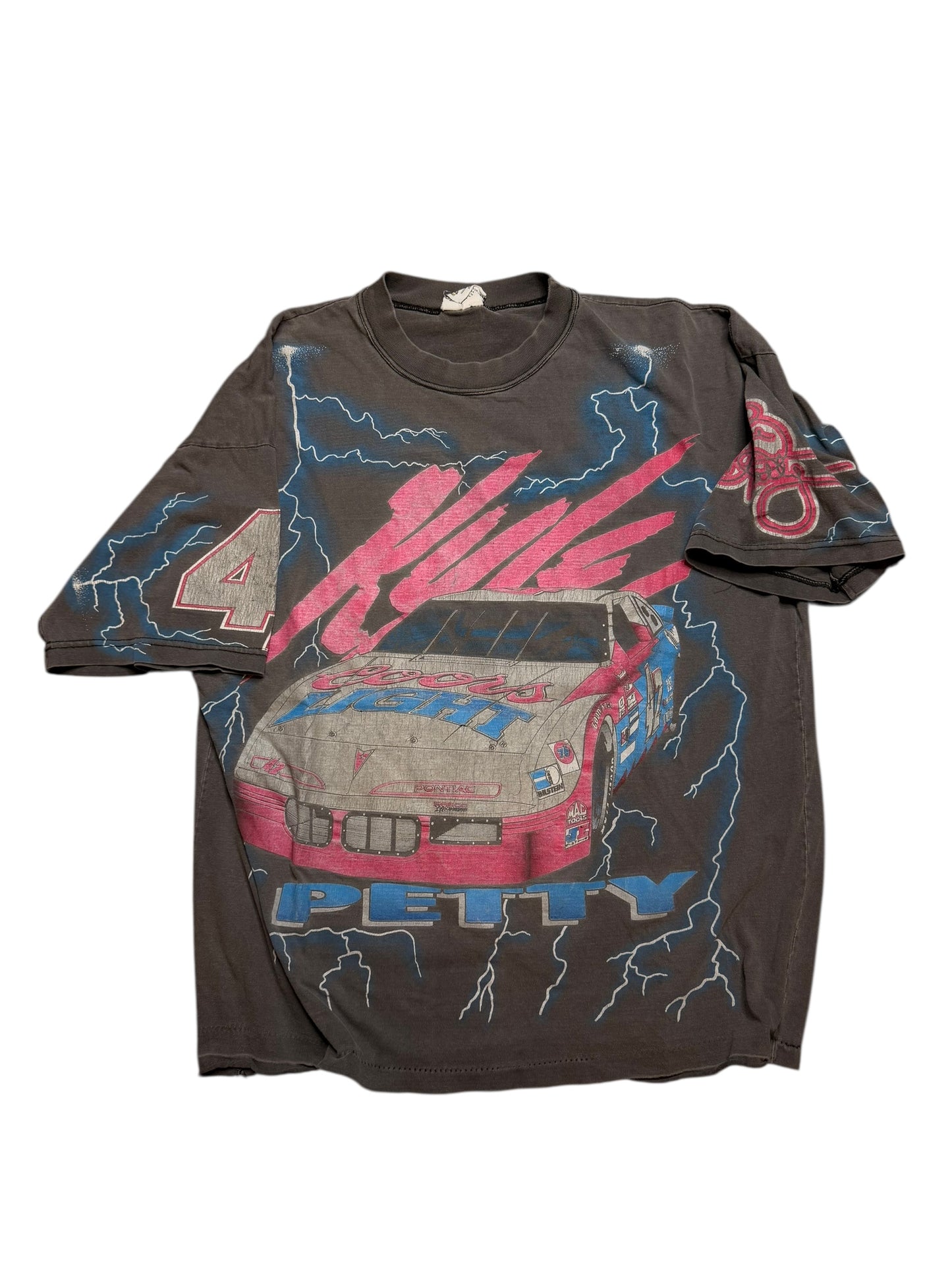Vintage Kyle Petty Faded Lightning NASCAR AOP Tee Size XL