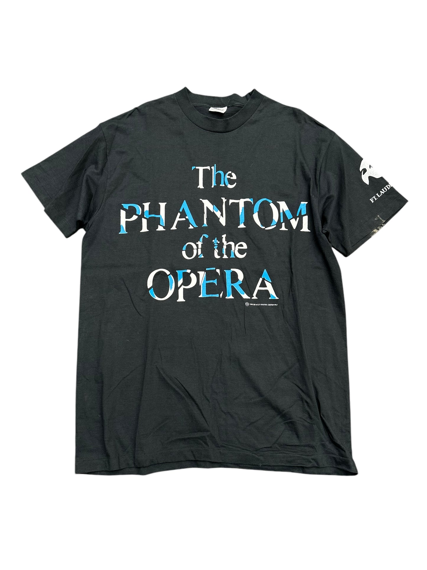 Vintage Phantom of The Opera Text Distressed Tee Size XL
