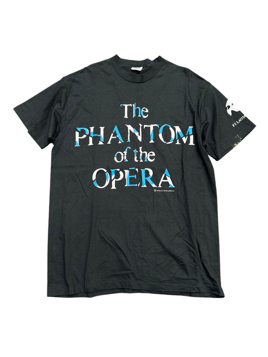 Vintage Phantom of The Opera Text Distressed Tee Size XL