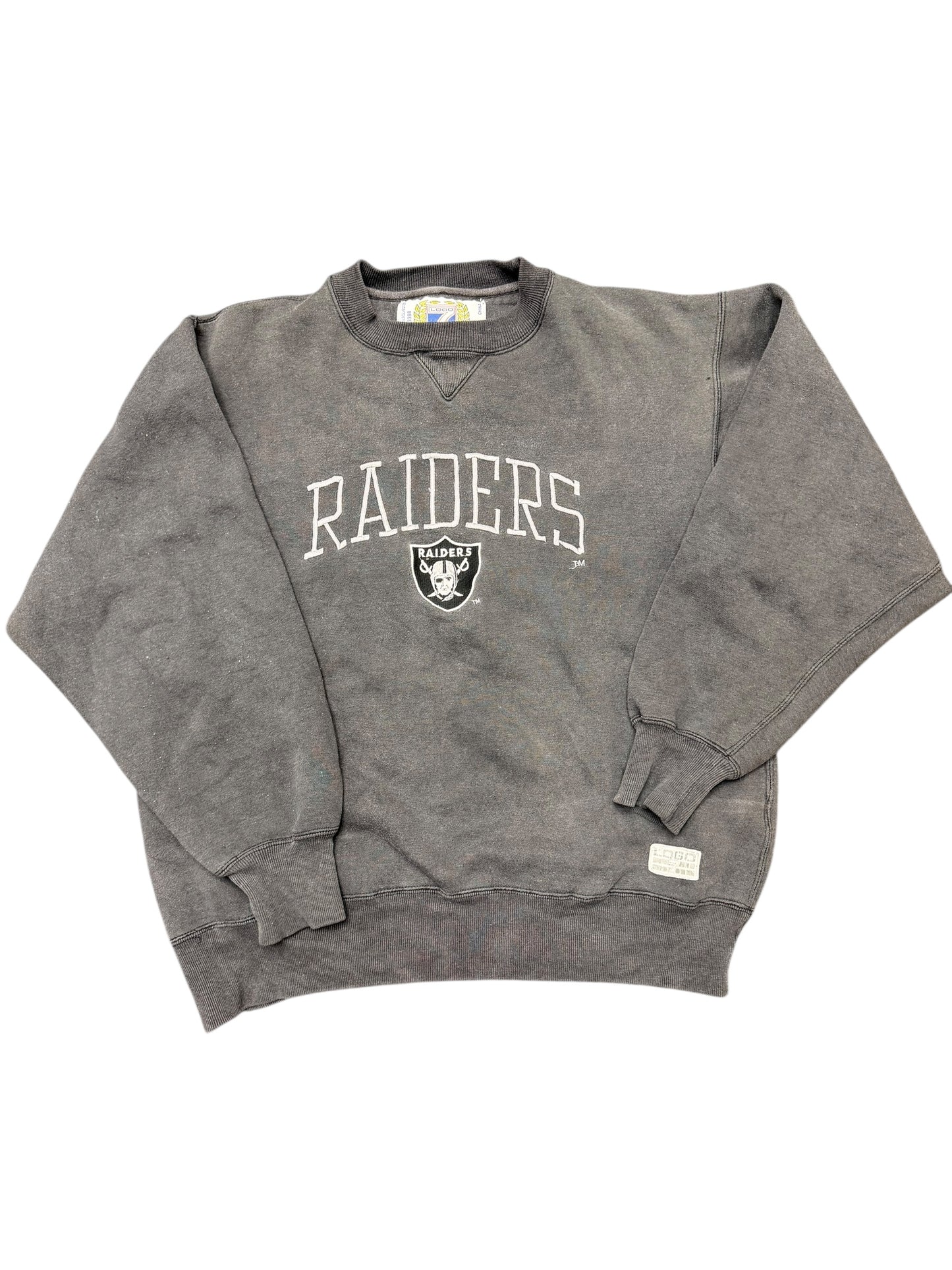 Vintage Raiders Faded Black Crewneck Size Medium