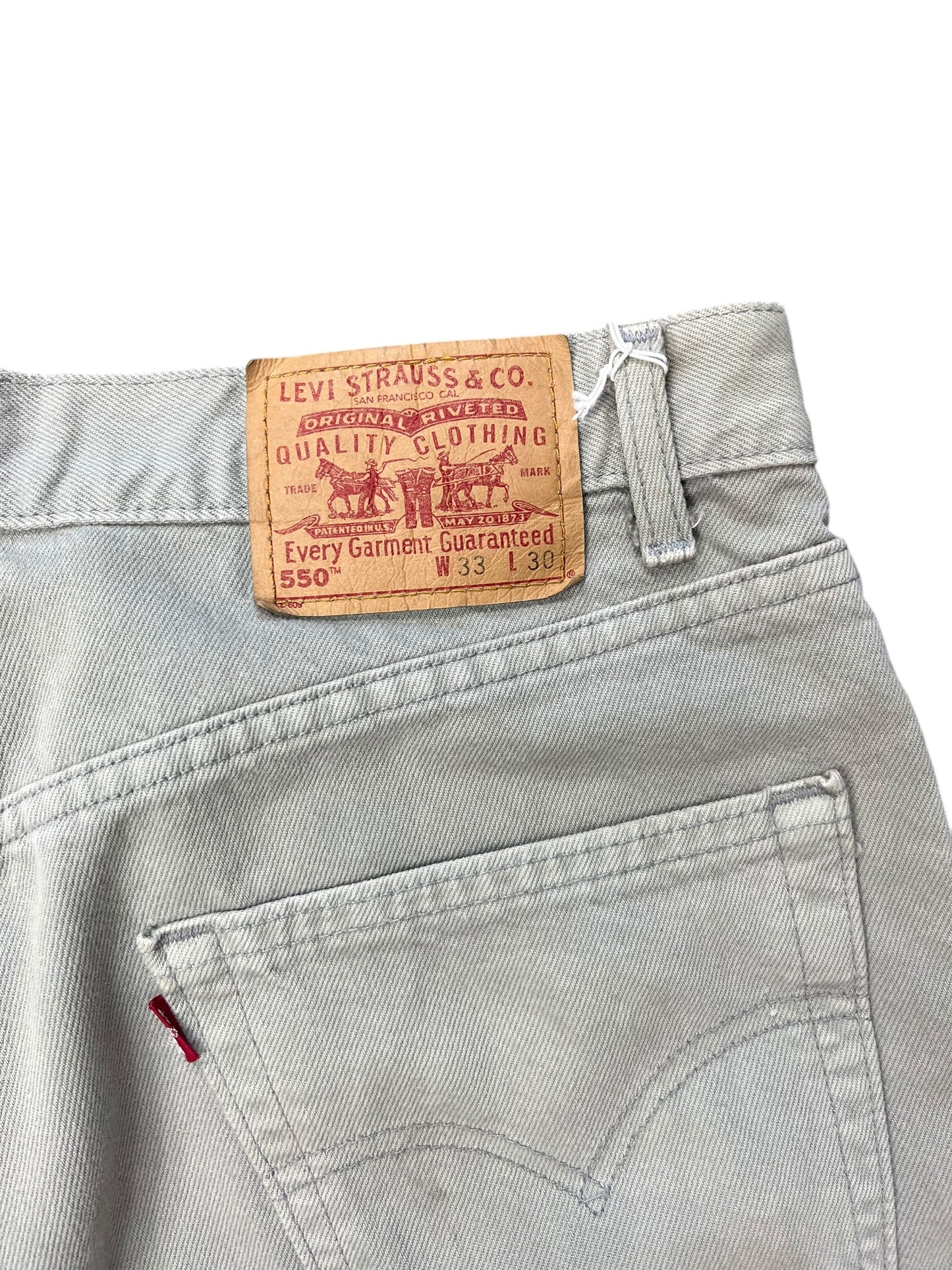 Vintage Levi's 550 Grey Distressed Red Tab Pants 33x30