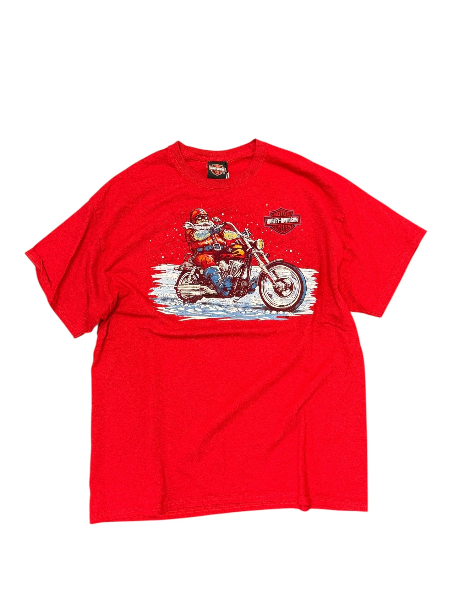 2020 Harley Davidson Biker Santa Red Tee Size XL