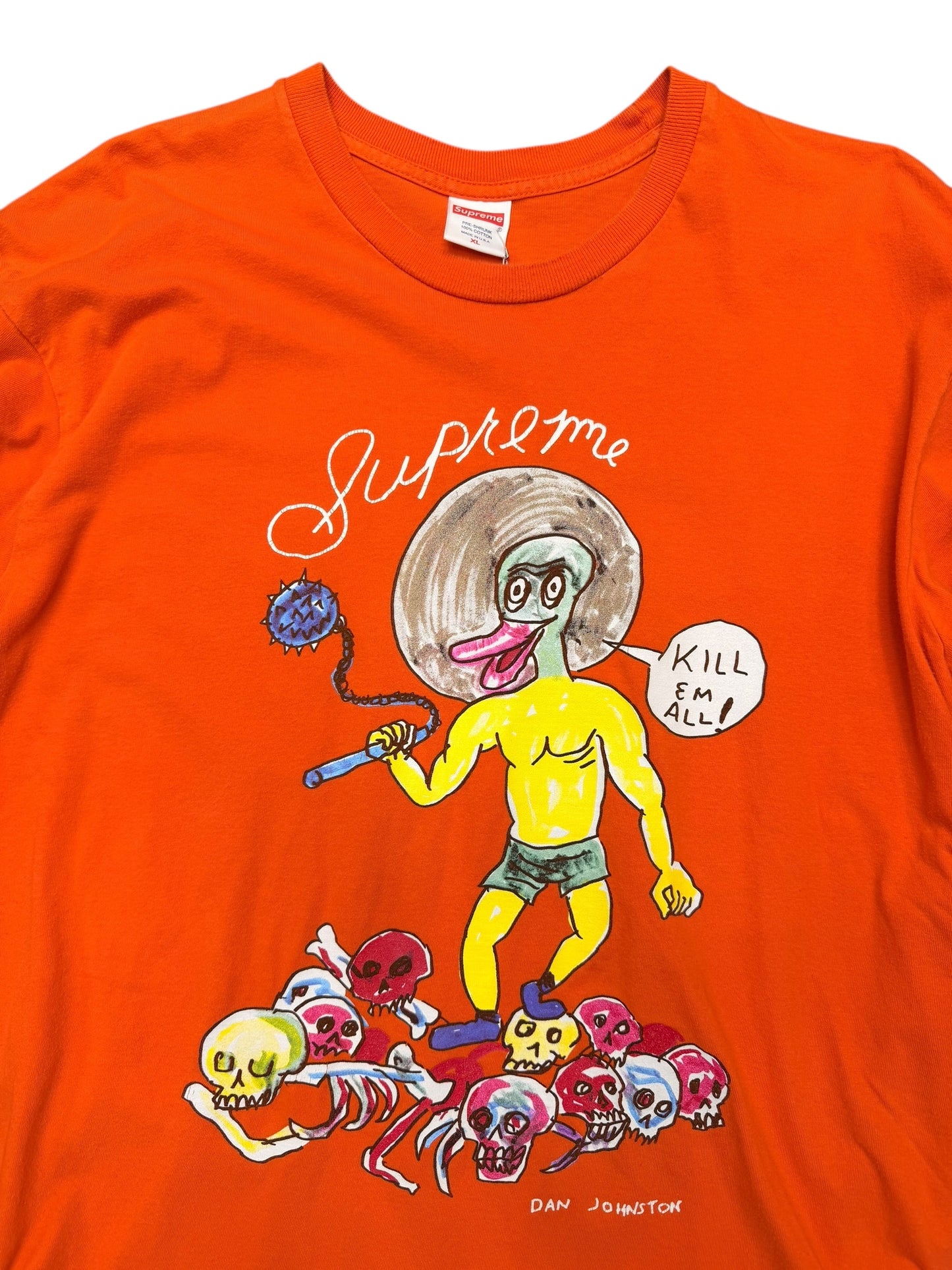 Supreme Daniel Johnston Kill Em All Tee Orange Pre-Owned size XL