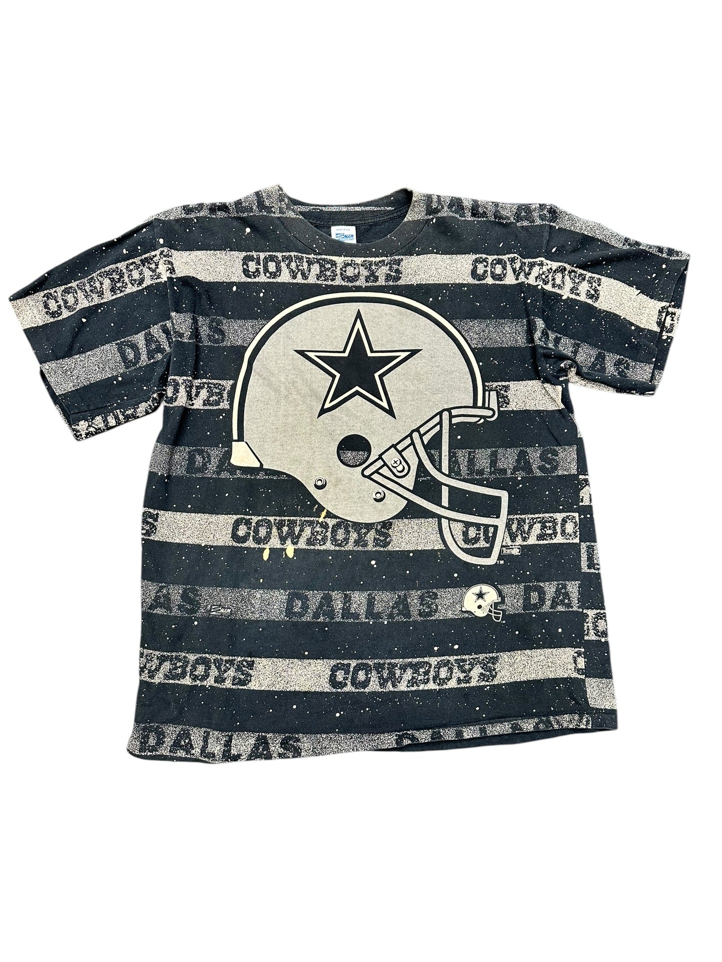 Vintage Dallas Cowboys Helmet AOP Tee Size XL