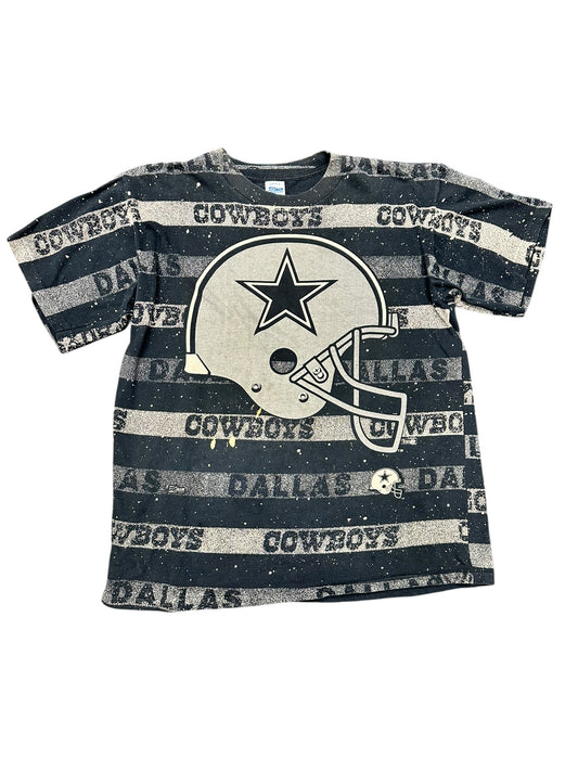 Vintage Dallas Cowboys Helmet AOP Tee Size XL