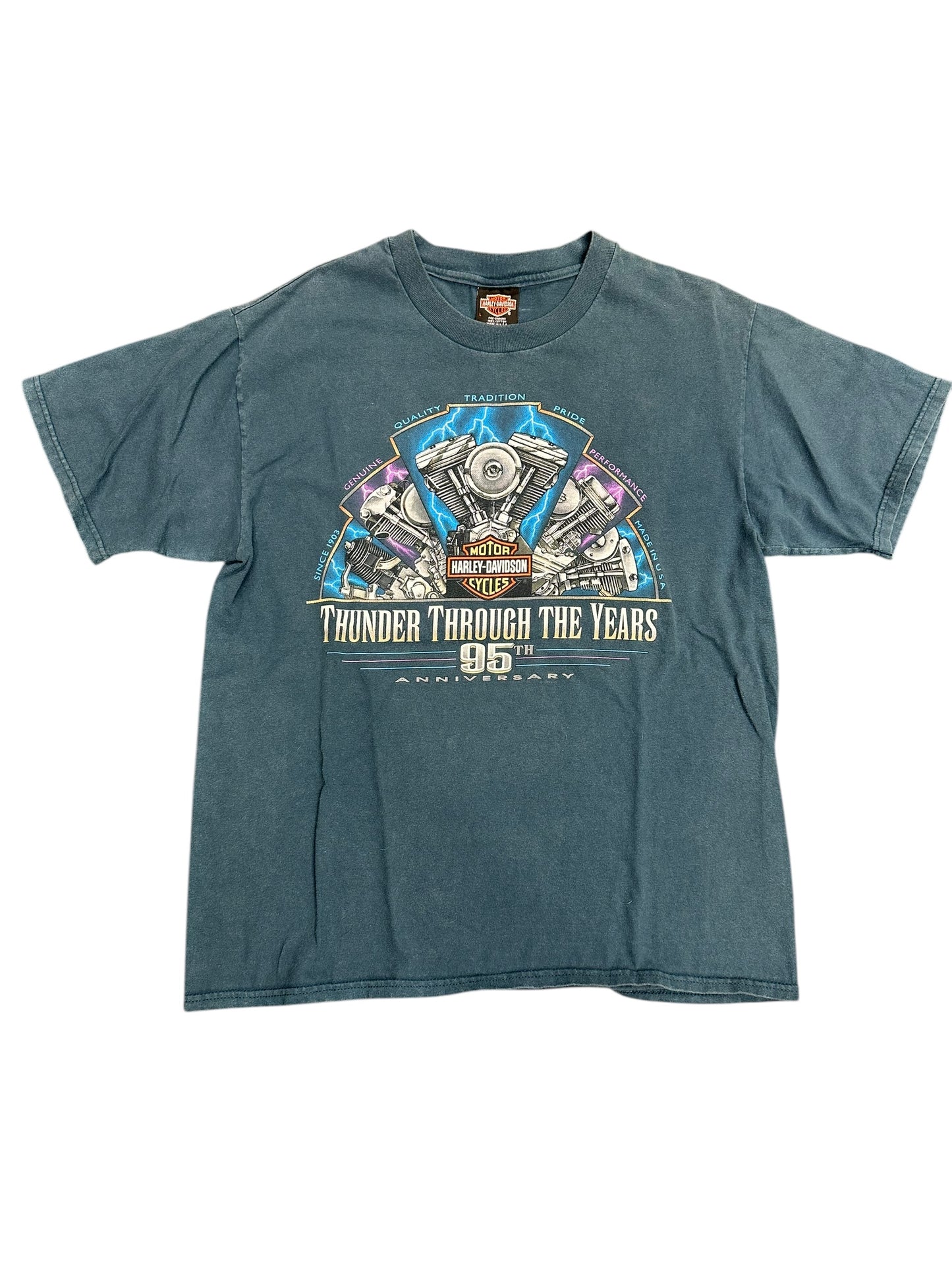 Vintage Harley Davidson Lightning Through The Years Tee Size L