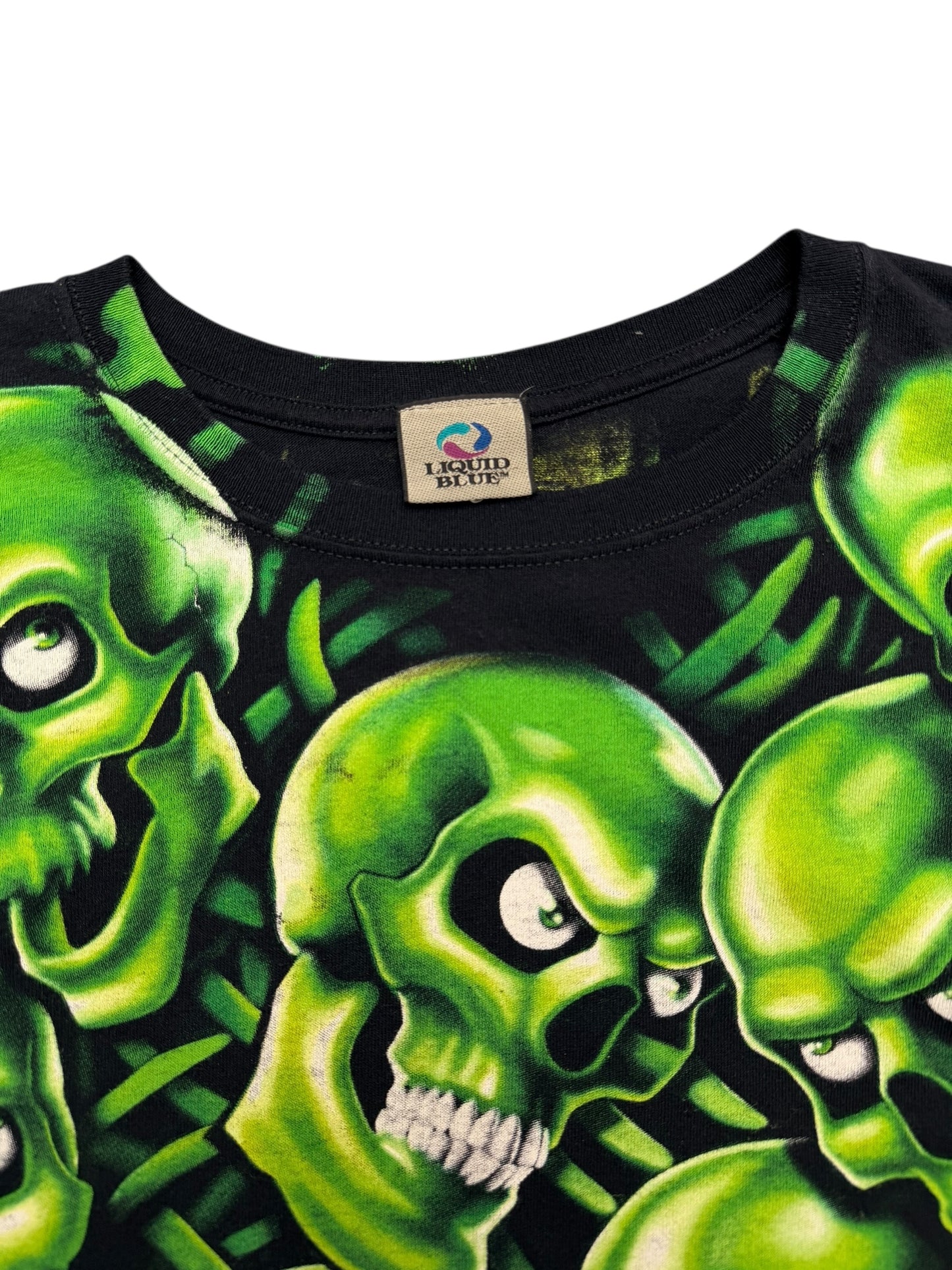 Vintage Liquid Blue Skulls 3-6 Mafia Tee Size XXL
