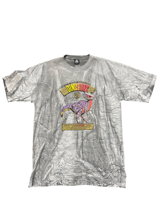 Vintage Prehistoric Dinosaurs Grey T-Rex Tee Size XL