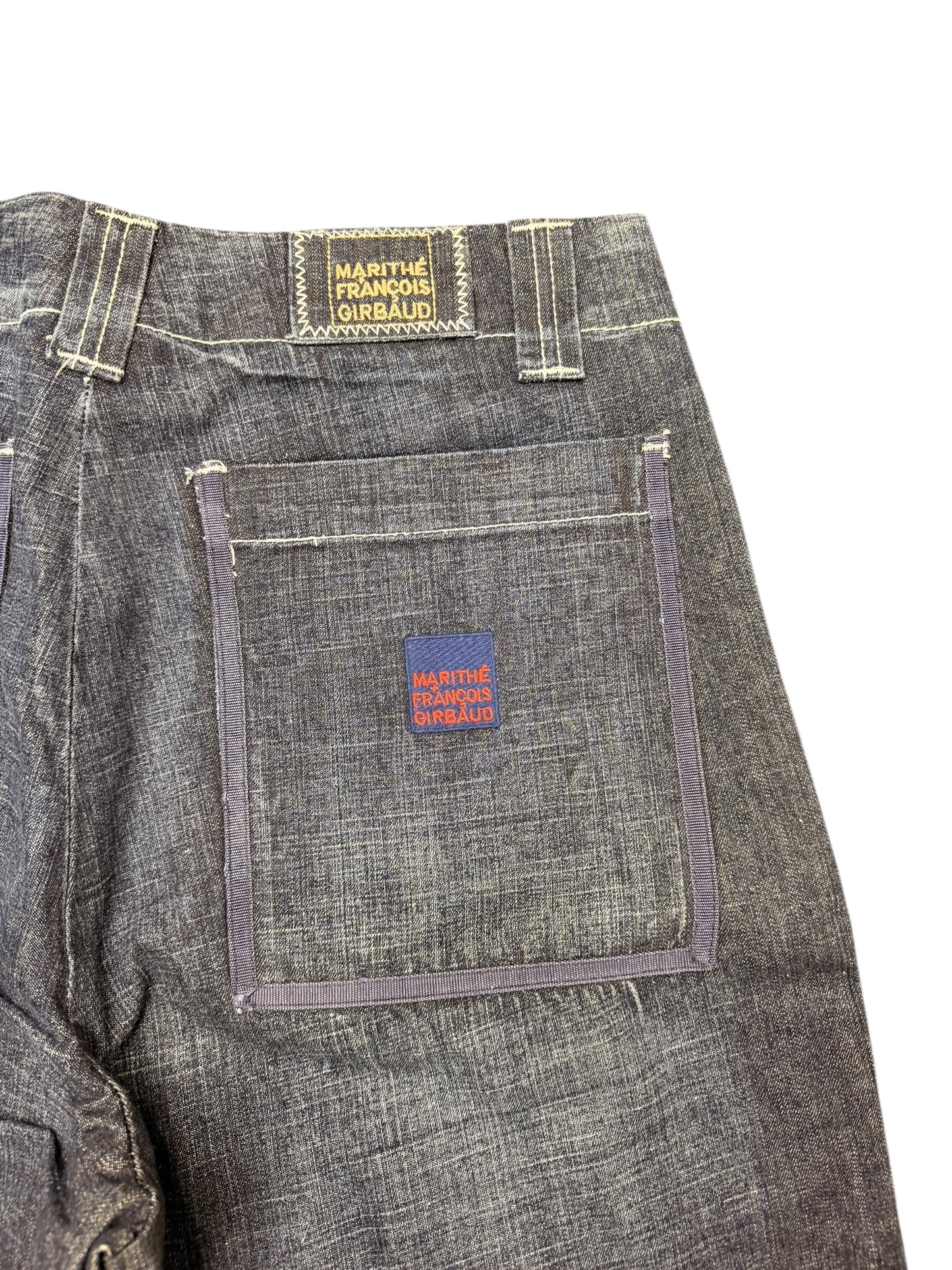 Marithe Francois Girbaud Dark Blue Denim Shorts (Baggy) size 36