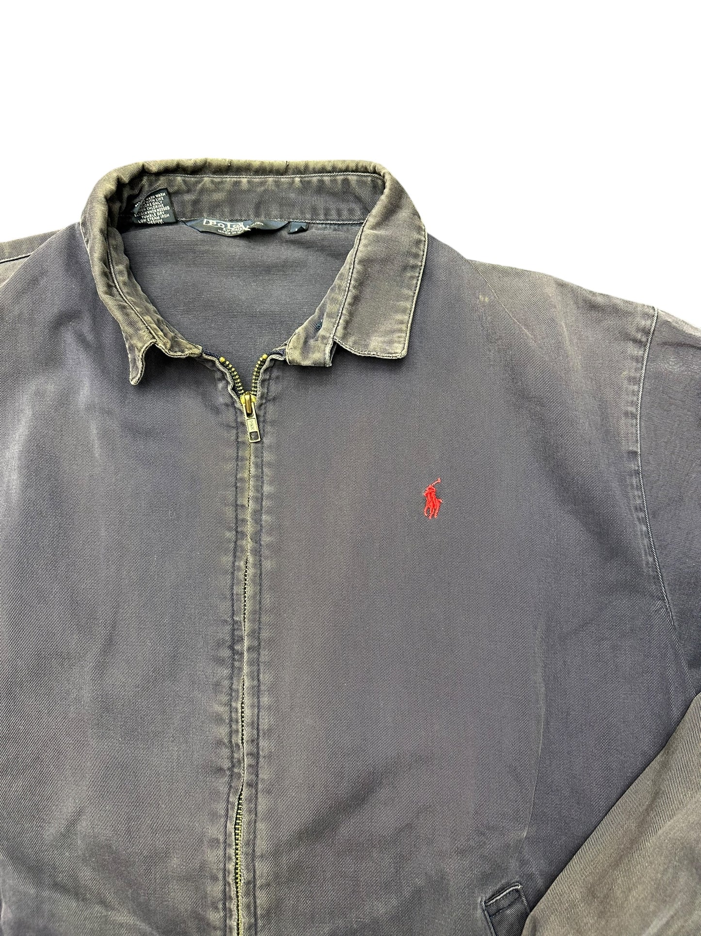 Vintage Polo Ralph Lauren Distressed Navy Zip Up Jacket Size L